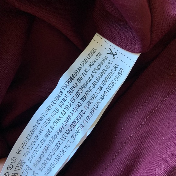 Burgundy Laced Up Front Dress - Picture 5 of 5